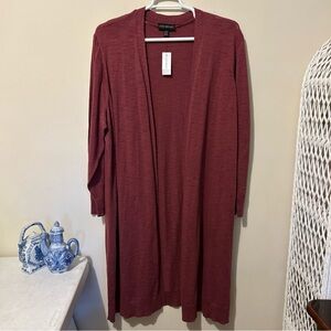 NWT Lane Bryant Duster Women’s 22-24 Deep Pink Wrap Sweater Lightweight Sheer